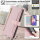 Handykette Samsung Hülle mit Band Handyhülle Kartenfächer PU Leder Umhängetasche Galaxy A34 Rosa