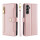 Handykette Samsung Hülle mit Band Handyhülle Kartenfächer PU Leder Umhängetasche Galaxy A34 Rosa