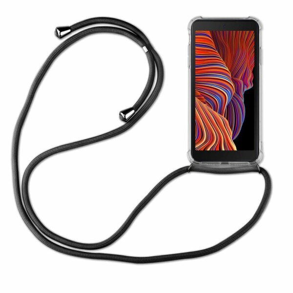 Handykette für Samsung Galaxy Xcover 5 – Handyhülle mit Band Beige / Braun
