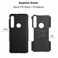Handy Tasche Lenovo Motorola Panzer Hülle Hybrid Case Cover Schutzhülle Bumper Motorola Moto G8 Play Rot