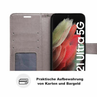 Handyhülle für Samsung Galaxy S21 Ultra 5G Hülle Handy Tasche Flip Case Etui TPU