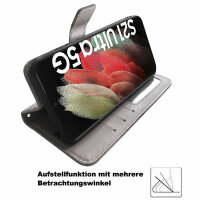 Handyhülle für Samsung Galaxy S21 Ultra 5G Hülle Handy Tasche Flip Case Etui TPU