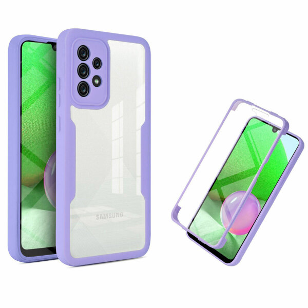 360° Grad Hülle für Samsung Galaxy A52 / A52s mit Integriertem Displayschutz Lila