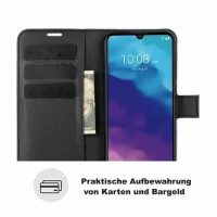 ZTE Handy Tasche Flip Cover Case Buch Klapp Schutz Hülle Etui Wallet Buchtasche ZTE Blade A7 2020 Schwarz