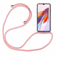 Handykette für Xiaomi Redmi 12C Handyhülle mit Band Hülle mit Kordel Handytasche Rosa