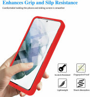 360°Grad Hülle für Samsung Galaxy S21+ Handyhülle mit Integriertem Displayschutz Rot