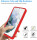 360°Grad Hülle für Samsung Galaxy S21+ Handyhülle mit Integriertem Displayschutz Rot