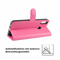 Hülle für Samsung Galaxy A20s Handy Tasche Case Schutz Schale Etui Flip Cover BF PU Leder Pink