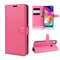 Hülle für Samsung Galaxy A20s Handy Tasche Case Schutz Schale Etui Flip Cover BF PU Leder Pink