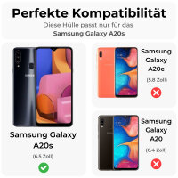 Hülle für Samsung Galaxy A20s Handy Tasche Case Schutz Schale Etui Flip Cover BF PU Leder Pink