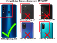 Hülle für Samsung Galaxy A20s Handy Tasche Case Schutz Schale Etui Flip Cover BF PU Leder Pink