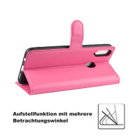 Hülle für Samsung Galaxy A20s Handy Tasche Case Schutz Schale Etui Flip Cover BF PU Leder Pink