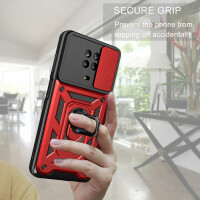 Outdoor Panzer Hülle Nokia G10 G20 Handyhülle mit Slide Kameraschutz Ringhalter Rot