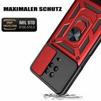 Outdoor Panzer Hülle Nokia G10 G20 Handyhülle mit Slide Kameraschutz Ringhalter Rot