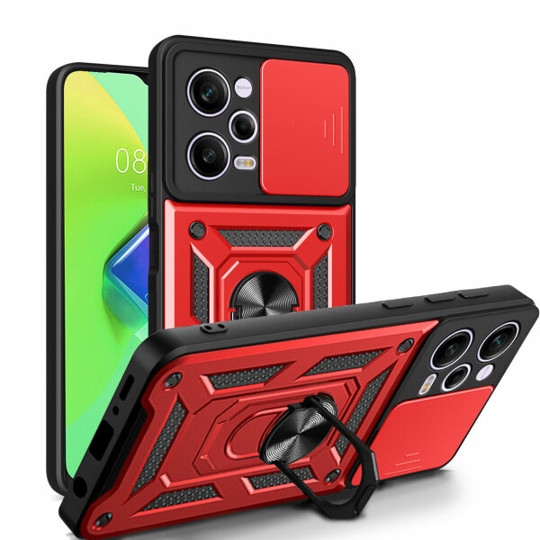 Outdoor Hülle Xiaomi Redmi Note 12 Pro / Poco X5 Pro 5G Handyhülle Kameraschutz Rot