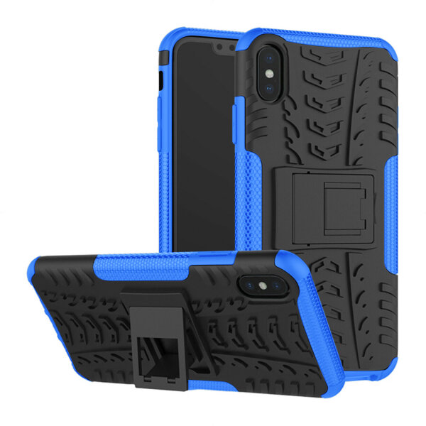 Handy Tasche für Apple iPhone Panzer Cover Case Schutz Hülle Etui Schale Bumper Apple iPhone XS Max Blau