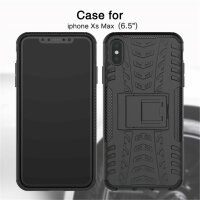 Handy Tasche für Apple iPhone Panzer Cover Case Schutz Hülle Etui Schale Bumper Apple iPhone XS Max Blau