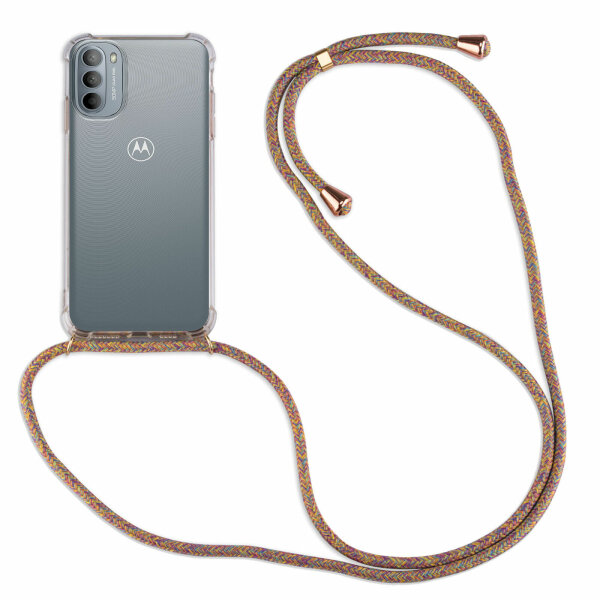 Handykette für Motorola Moto G31 / G41 Handyhülle mit Band Hülle mit Kordel  Rainbow