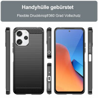 Hülle für Xiaomi Redmi 12,Handyhülle Schutzhülle Silikon Case Carbon Bumper