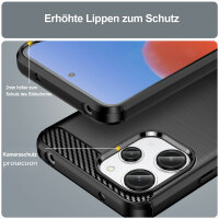 Hülle für Xiaomi Redmi 12,Handyhülle Schutzhülle Silikon Case Carbon Bumper