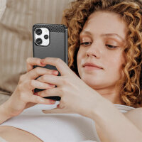 Hülle für Xiaomi Redmi 12,Handyhülle Schutzhülle Silikon Case Carbon Bumper