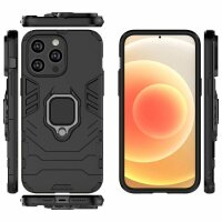 Handyhülle für Apple iPhone 14 Pro – Ring Panzer Cover Schwarz