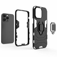 Handyhülle für Apple iPhone 14 Pro – Ring Panzer Cover Schwarz