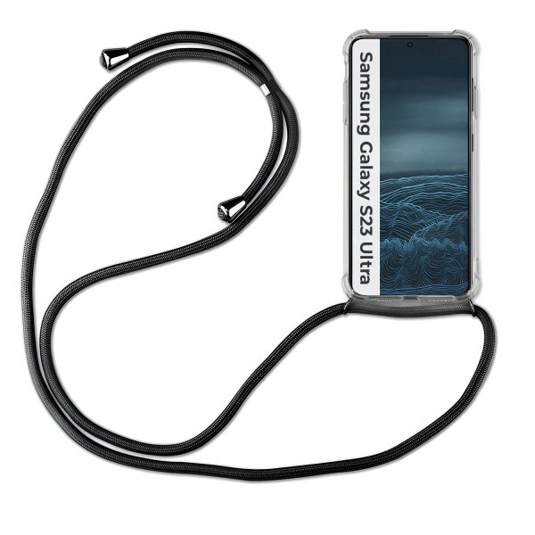 Handykette für Samsung S21 S22 S23 S24 FE Plus Ultra Handyhülle mit Band Hülle Galaxy S23 Ultra Schwarz