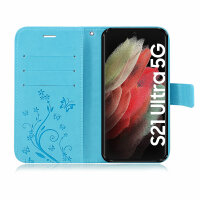 Handyhülle für Samsung Galaxy S21 Ultra 5G Hülle Handy Tasche Flip Case Etui TPU