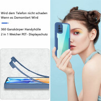 360° Grad Hülle für Samsung Galaxy A51 vollschutz Integriertem Displayschutz Blau