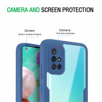 360° Grad Hülle für Samsung Galaxy A51 vollschutz Integriertem Displayschutz Blau