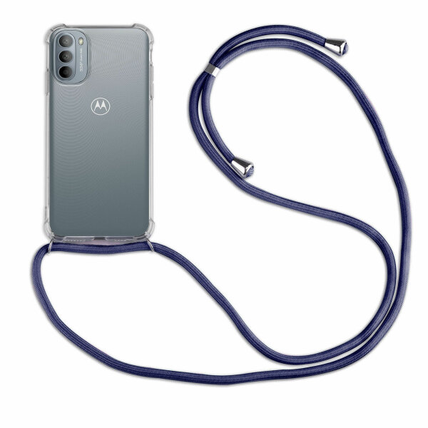 Handykette für Motorola Moto G31 / G41 Handyhülle mit Band Hülle mit Kordel  Blau
