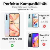 Oppo Hülle mit Band Schutzhülle Handykette Seil Silikon Handy Tasche mit Schnur Oppo Find X2 Lite Grau