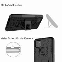 Handy Tasche Lenovo Motorola Panzer Hülle Hybrid Case Cover Schutzhülle Bumper Motorola Moto G9 Power Schwarz