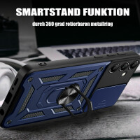 Outdoor Panzer Hülle für Samsung Galaxy A25 mit Kameraschutz Ringhalter Bumper  Blau