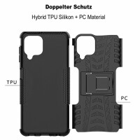 Schutz Hülle für Samsung Galaxy A22 Handyhülle Handytasche Outdoor Case Schale Galaxy A22 4G Schwarz