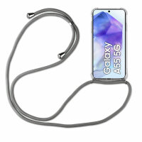 Handykette für Samsung Galaxy A55 Handyhülle mit Band Case Hülle mit Kordel Hand Grau