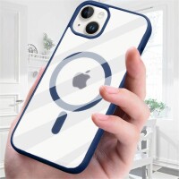 Bumper MagSafe mit integrierter Magnet für iPhone 14 Pro Plus Max Hülle TPU iPhone 14 Pro Navy Blau