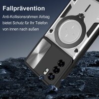 Outdoor Panzer Hülle für ZTE Handyhülle mit Slide Kameraschutz Ringhalter Bumper Blade V40 Vita Silber