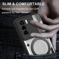 Outdoor Panzer Hülle für ZTE Handyhülle mit Slide Kameraschutz Ringhalter Bumper Blade V40 Vita Silber