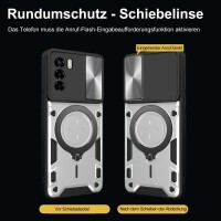 Outdoor Panzer Hülle für ZTE Handyhülle mit Slide Kameraschutz Ringhalter Bumper Blade V40 Vita Silber
