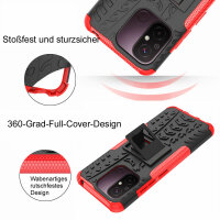 Hülle für Xiaomi Redmi 12C Outdoor Handyhülle Handy Tasche Case Cover TPU Bumper Rot