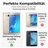 Handy Tasche für Samsung Hülle Handyhülle Blumen Flip Cover Wallet Case Etui Galaxy J5 ( 2016 ) SM-J510 Blau