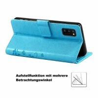 Handy Tasche für Samsung Hülle Handyhülle Blumen Flip Cover Wallet Case Etui Galaxy J5 ( 2016 ) SM-J510 Blau