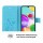 Handy Tasche für Samsung Hülle Handyhülle Blumen Flip Cover Wallet Case Etui Galaxy J5 ( 2016 ) SM-J510 Blau