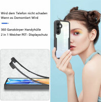 Handyhülle für Samsung Galaxy A25 – 360° Panzer Case mit Displayschutz Schwarz
