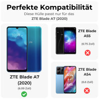 ZTE Handy Tasche Handyhülle Wallet Schutz Hülle Blumen Flip Cover Buch Case Etui ZTE Blade A7 2020 Grau