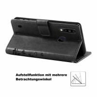 ZTE Handy Tasche Handyhülle Wallet Schutz Hülle Blumen Flip Cover Buch Case Etui ZTE Blade A7 2020 Grau