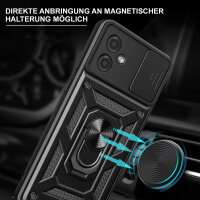 Outdoor Panzer Hülle Motorola Moto G14 Handyhülle mit Kameraschutz Ringhalter Schwarz