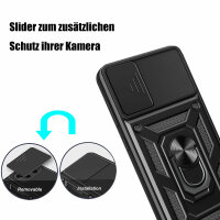 Outdoor Panzer Hülle Motorola Moto G14 Handyhülle mit Kameraschutz Ringhalter Schwarz